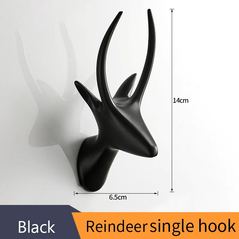 Black-Reindeer Крючки для халатов золотые крючки для ванной комнаты для полотенец в рельсах крючок для одежды Серебряная отделка вешалки для одежды аксессуары для ванной украшения дома 5277 - Цвет: Black-Reindeer