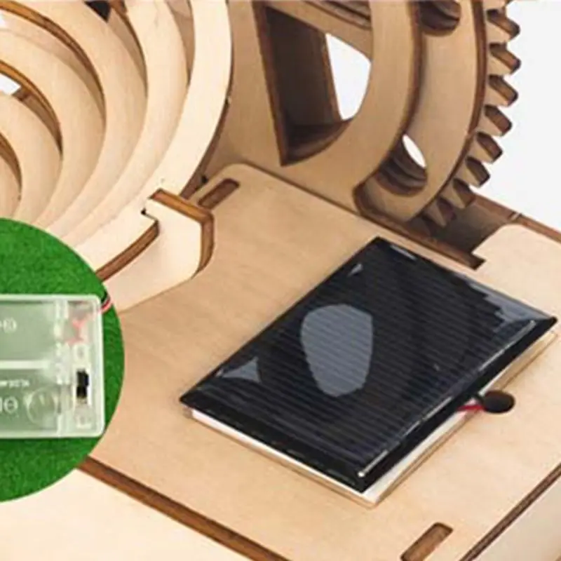 

Wooden Solar Track Ball DIY 3D Wooden Race Run Maze Puzzle Track Coaster Model Building Kits Toys for Children