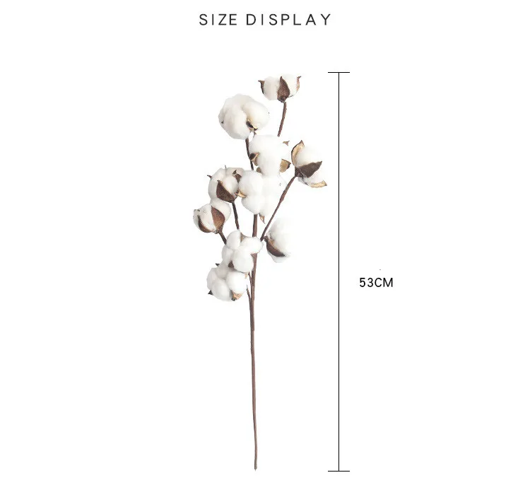 

Natural Dried Cotton Stems Farmhouse Artificial Flower Filler Home Floral Decoration Valentines Day Gift