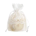 6 шт, белый цвет с рисунком звезд, кружевная сумка на шнурке холст мешки узелковой пряжи для девочек свадебные подарочные пакеты для хранения ювелирных изделий в упаковке; Сумочки карамельных цветов; Куки подарки
