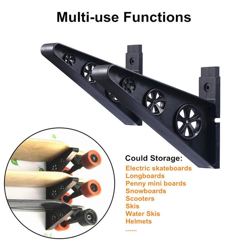 

Skateboard Wall Mount Hanger Rack Storage Clip Fit All Size Skateboard