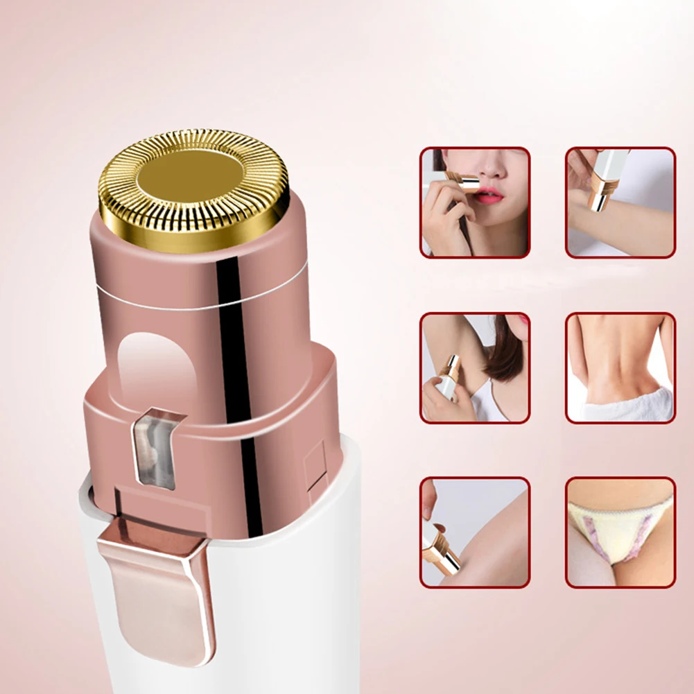 

2 In 1 Women Facial Lip Body Shaver Painless Multifunctional LED Indicator USB Rechargeable Electric Eyebrow Trimmer Epilator
