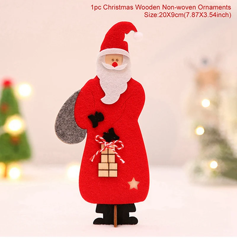 Red Santa Claus Счастливого Рождества деревянные Санта Клаус украшение "Лось" Рождественского стола Декор для дома неол натальные Рождественские Декор год - Цвет: Red Santa Claus