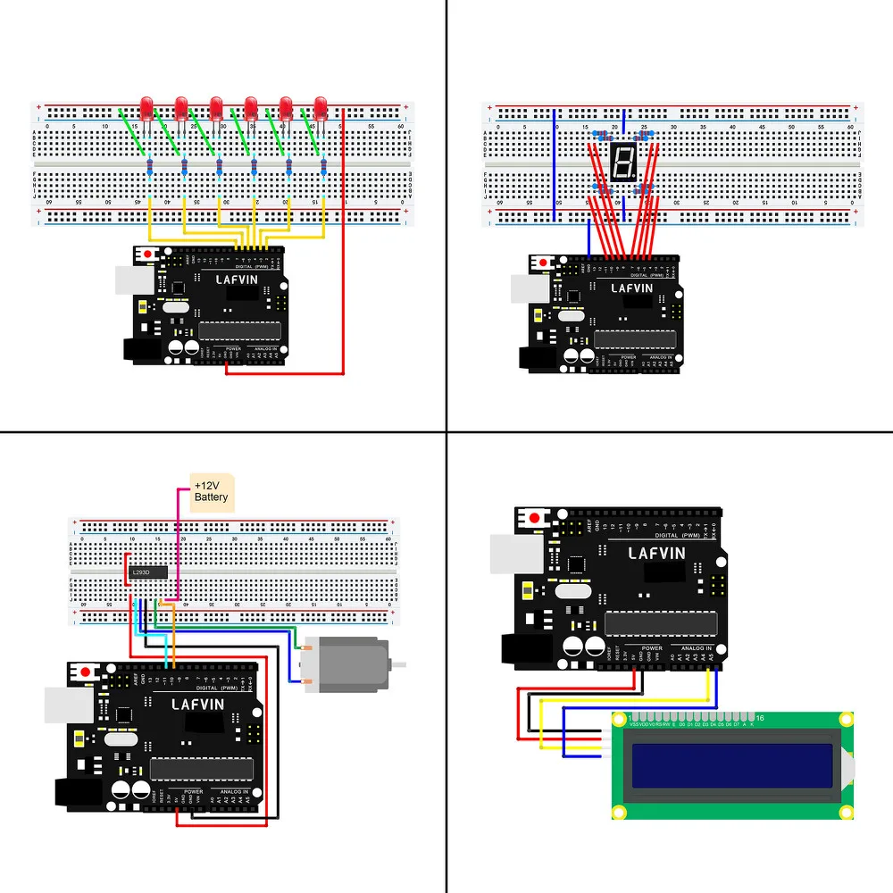 10 компл./лот LAFVIN супер стартовый набор для Arduino UNO R3 с CD-руководством | Компьютеры и