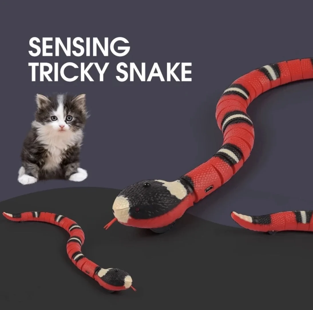 

Smart Sensing Snake Cat Toys Electric Interactive Toys Cat Teasering Play USB Rechargeable Kitten Toys for Pet