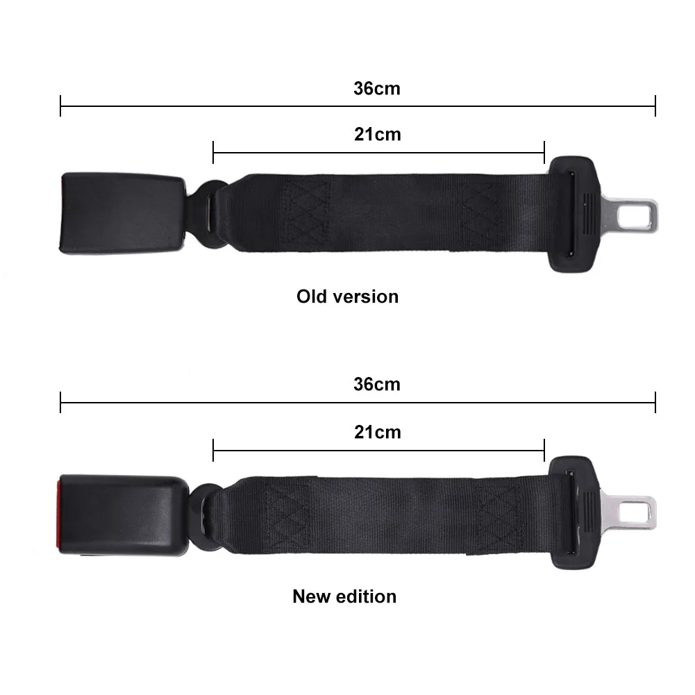

2pcs 36cm/14" Universal Car Auto Seat Belt Buckle Clip Extender Extension Lock Safety Alarm Stopper Plug Accessories Kit-Black
