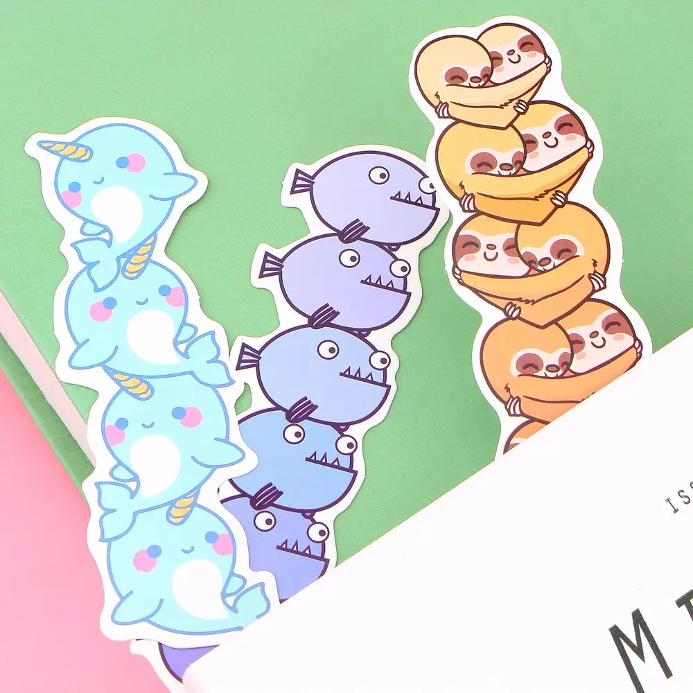 30 шт./кор. милые Мультяшные животные бумажные закладки для книг Kawaii Канцтовары