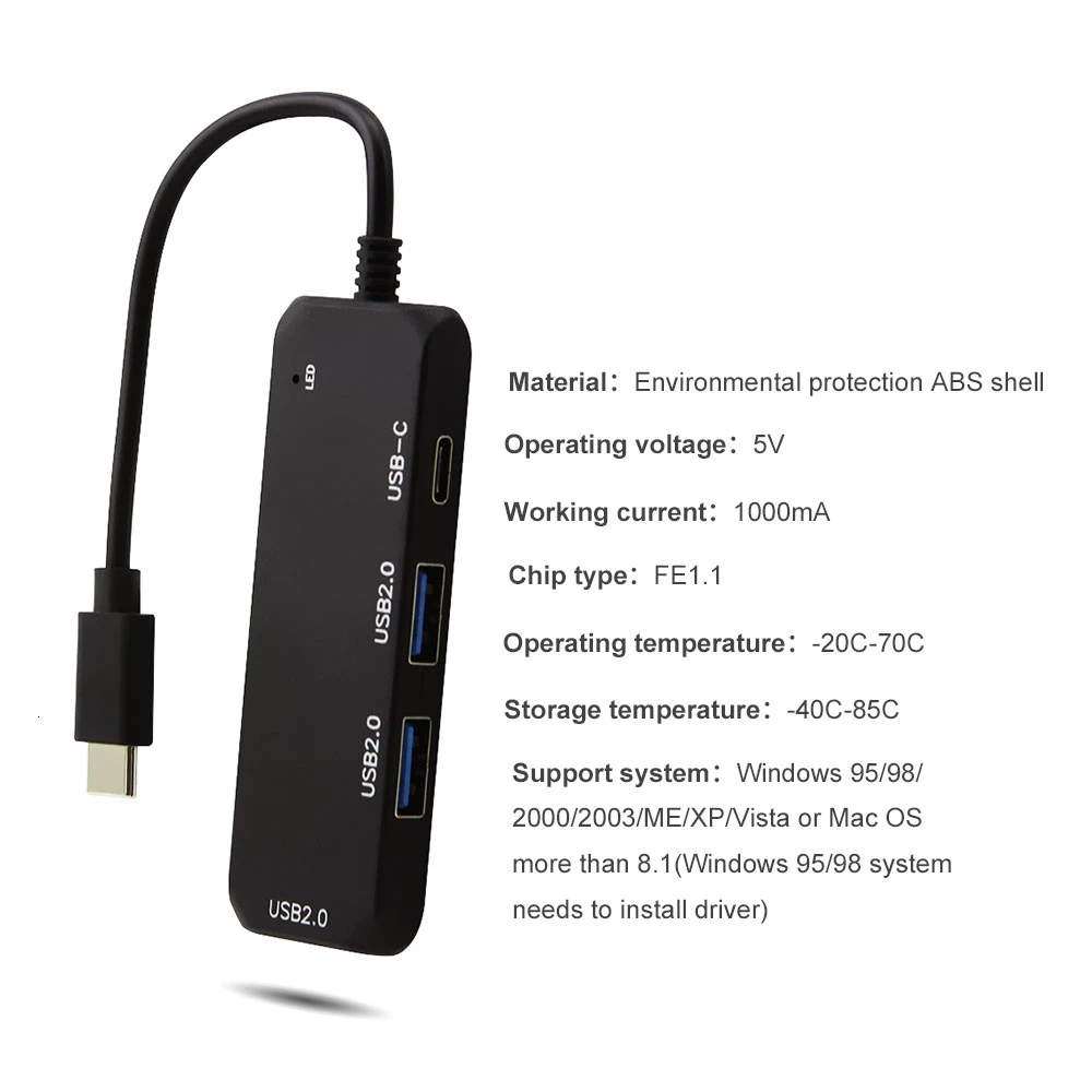 CHYI 4 порта Usb c Type C 3 1 концентраторы 2 0 многопортовые s порты сплиттер хаб мини