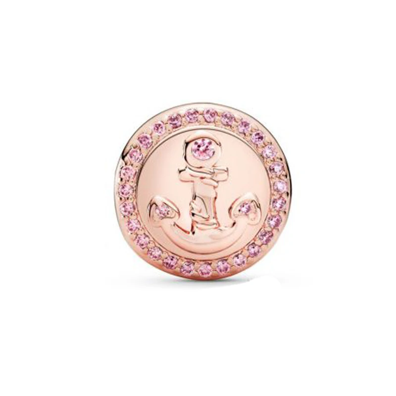 

FURUYA 925 Sterling Silver 2020 Sparkling Pink Anchor Clip Charm Beads Fit Original Pan Charm Bracelet Jewelry Gift
