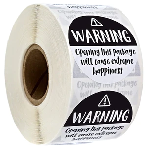 500 шт., черно-белые очаровательные предупреждающие наклейки для экстремального счастья, наклейки для делового подарка, наклейки для упаковочный конверт