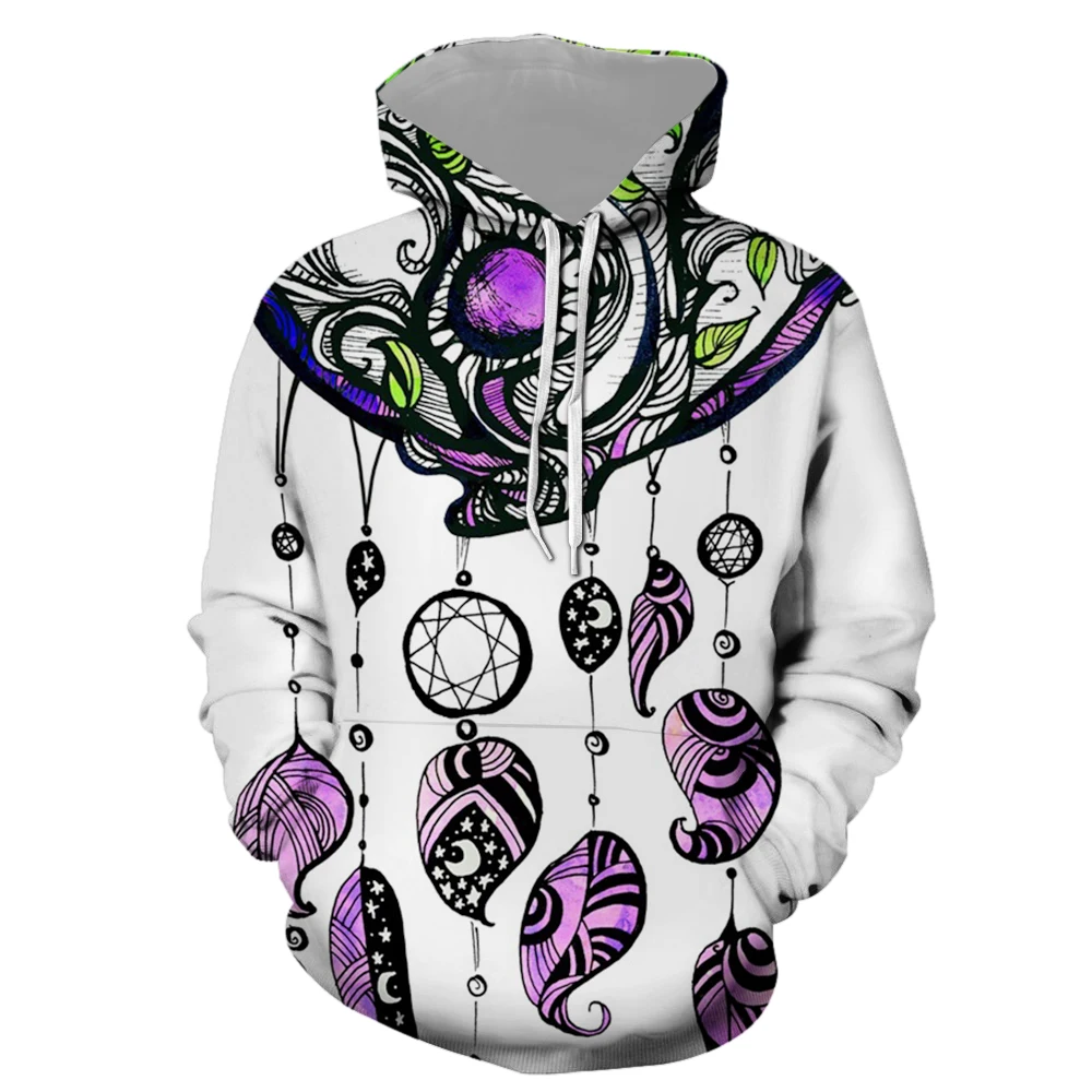

3D print dreamcatcher Print Convertible Hoodie Sweatershirt Tops Sweatshirt man customer design Sweatshirts man's Plus Size WY59
