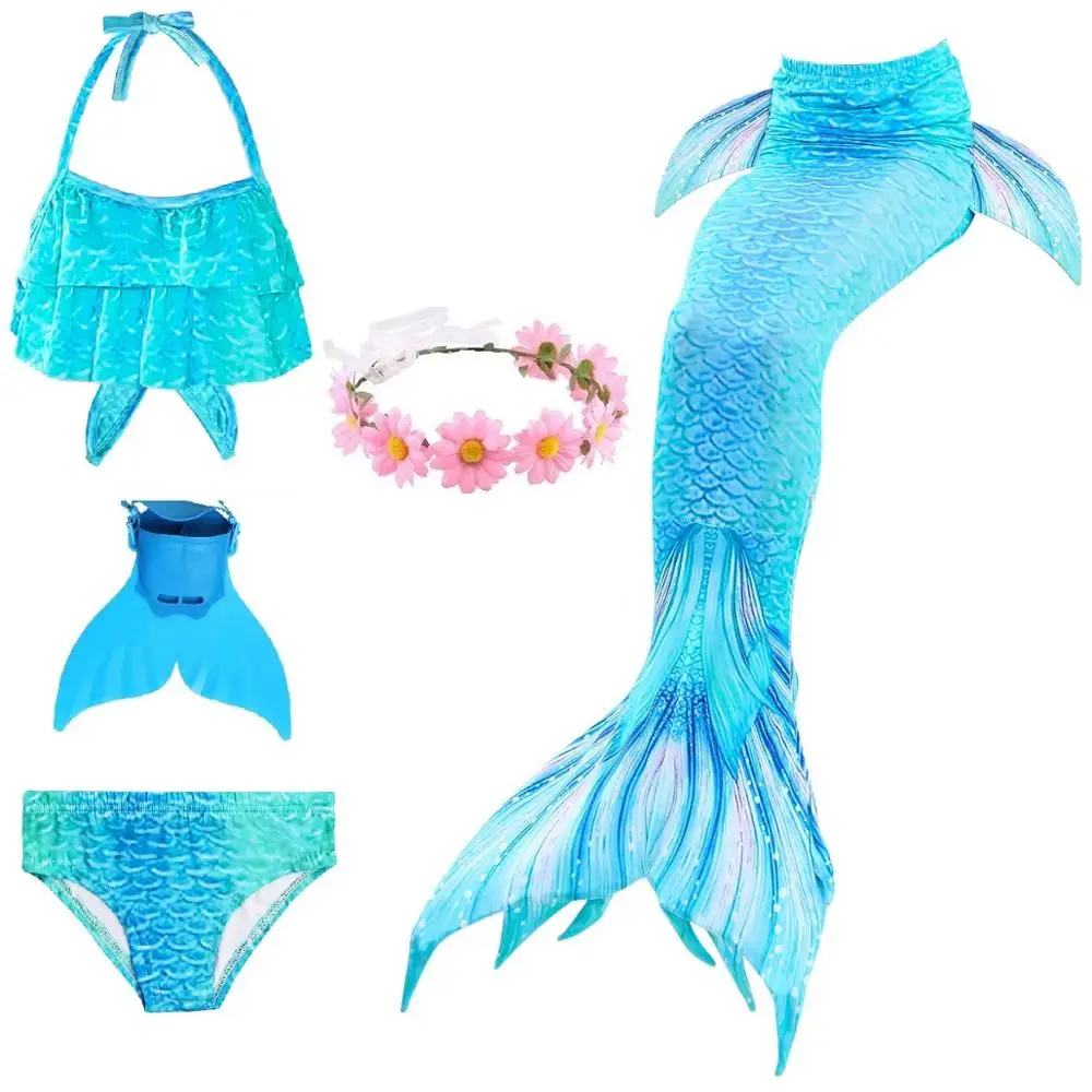 Blue 97 set 1 Хвост русалки для девочек, купальный костюм, детский Zeemeerminstaart Cola De Sirena Cauda De Sereia косплей, Костюм Русалки - Цвет: Blue 97 set 1