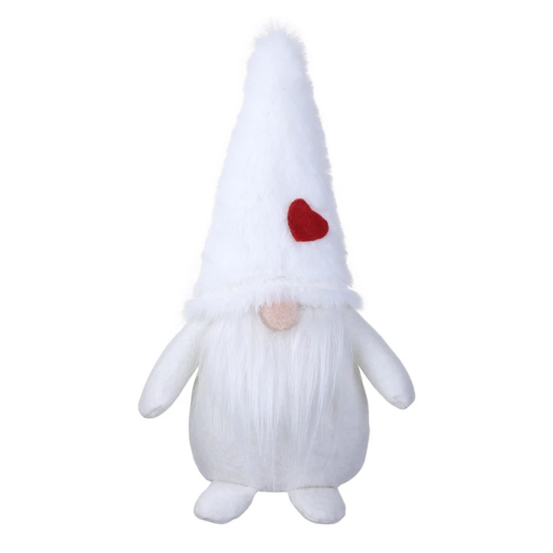 Белый 8 дюймов 3 цвета плюшевый хлопок Gnome кукла украшения Рождество Санта ниссе милые Высокое качество скандинавский эльф фигурка праздничные подарки - Цвет: Белый