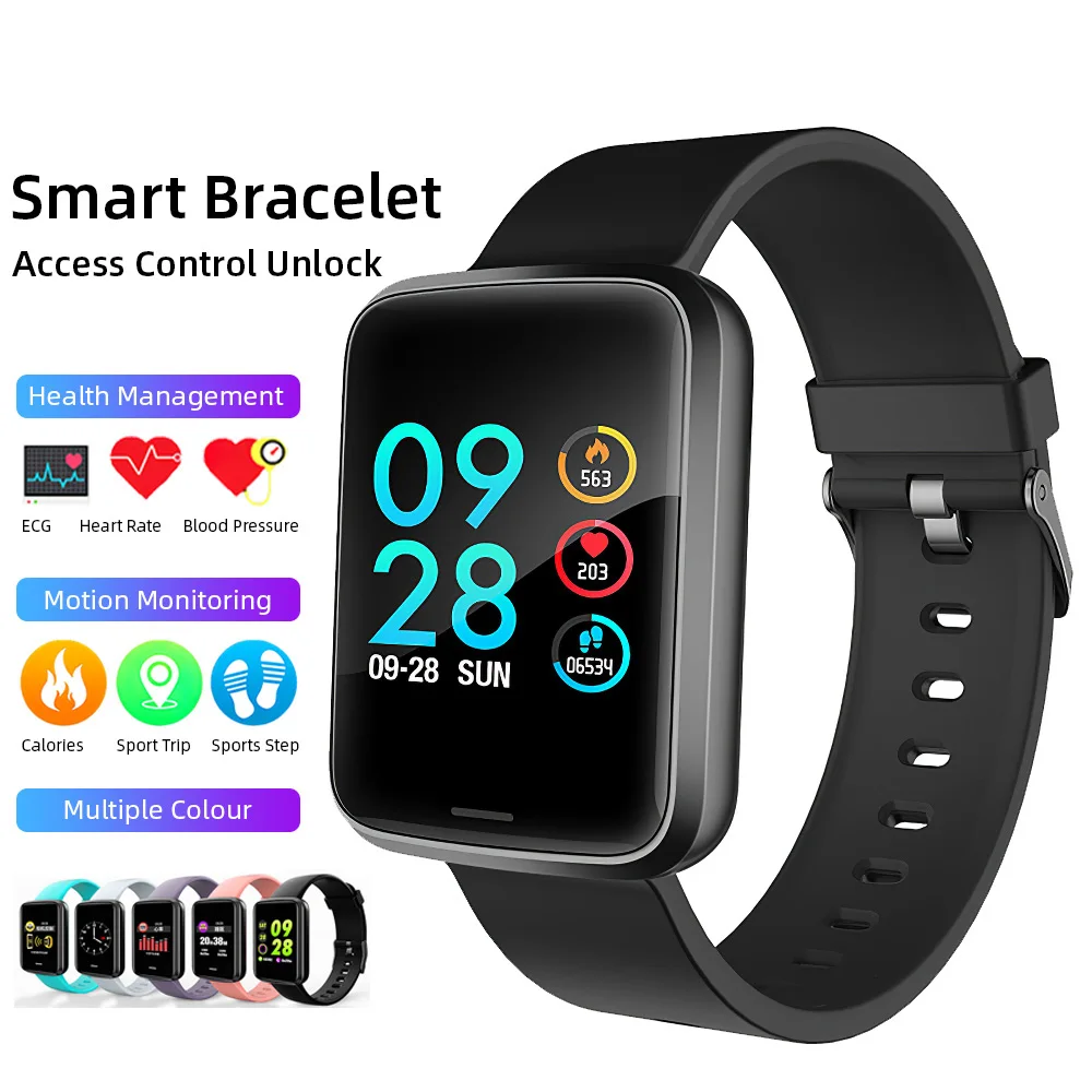 Цветные умные часы с Bluetooth для женщин и мужчин браслет монитором сердечного ритма