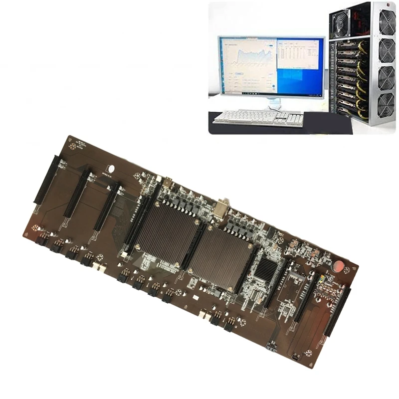 btc mining machine motherboard 3060 in line 9 cards 2 lga 2011 cpu ddr3 memory 60mm pitch x79 motherboardcooling fan free global shipping