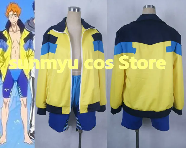 

Бесплатно! Купальный клуб Iwatobi Kinjou Kaede Джерси Форма одежда косплей костюм, пользовательский размер Хэллоуин