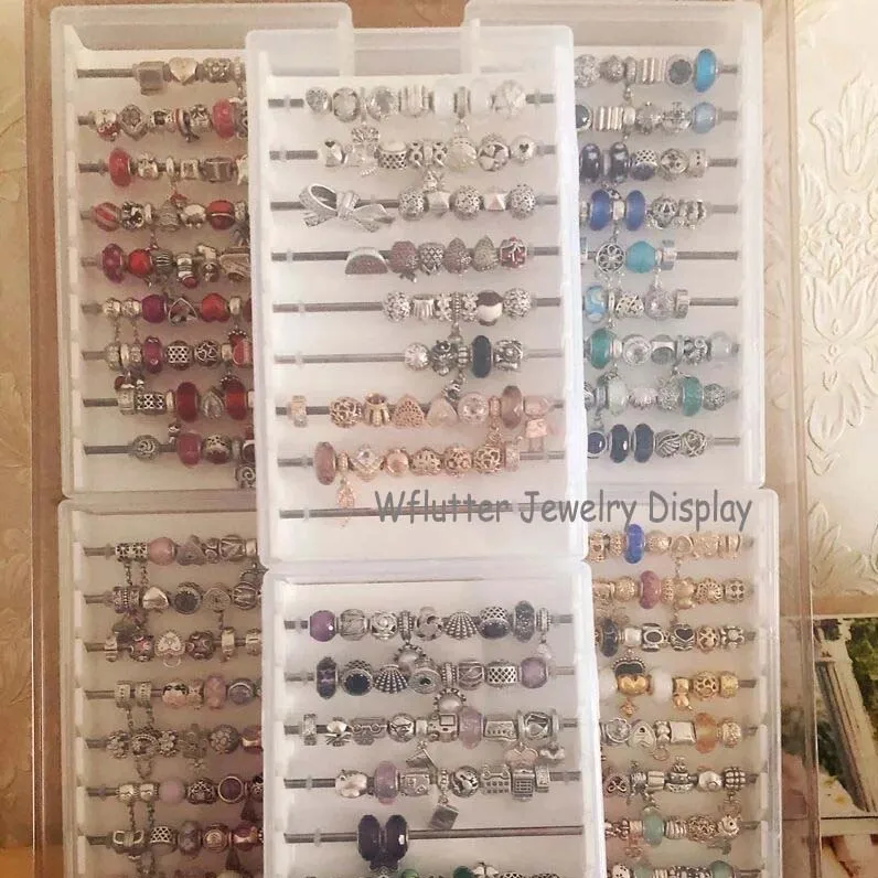Превосходный белый акриловый Diy коробка поиска кольцо показ Чехол держатель ювелирных изделий дисплей браслет бусины коробка для хранения Органайзер с крышкой
