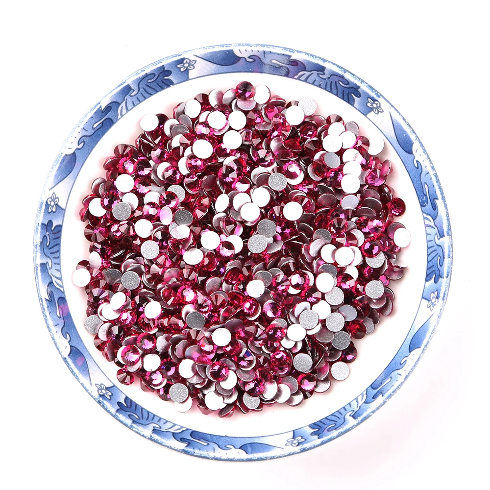 SS3 SS30 фуксия кристаллы стразы горячей фиксации с плоской задней частью клей для
