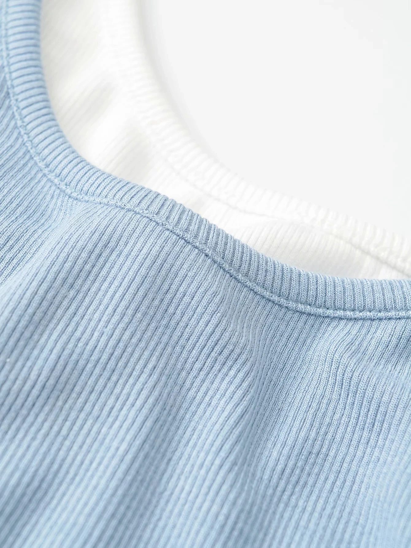 

Fake two T-shirts women's sweet cool wind color contrast off the shoulder with undershirt spring short tight spicy long sleeve t