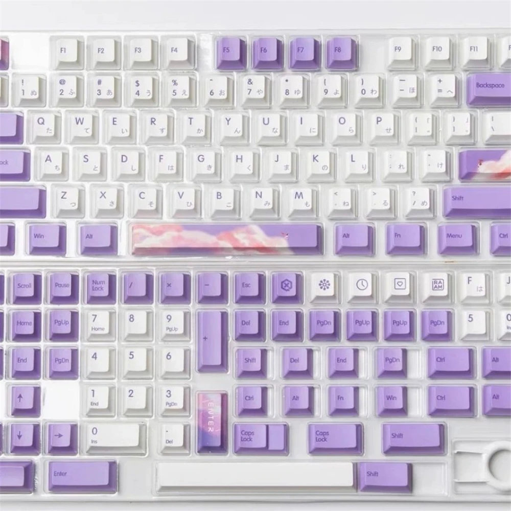 139 клавиш, двухцветная клавиатура с s-образной крышкой для игроков, Механическая игровая клавиатура для киберспорта, кнопки, сменная клавиат...