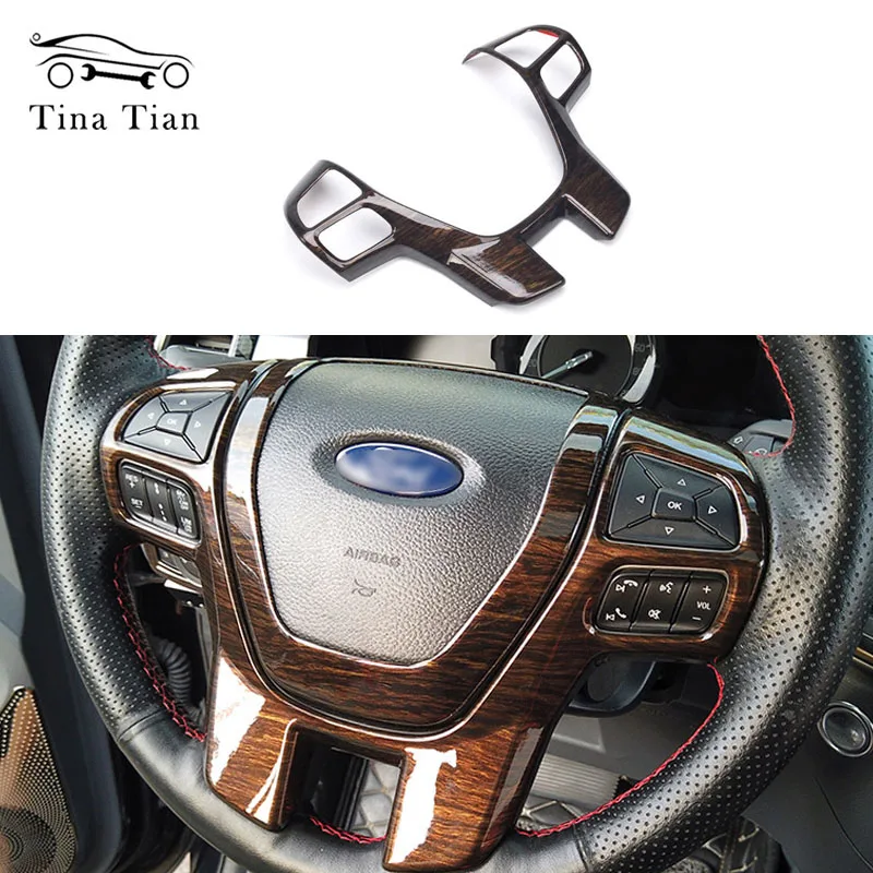 Fit For  Ford Ranger Everest Endeavor 2015 2016 2017 2018 2019 2020 Interior accessories  Steering Wheel Frame Decorator Cover