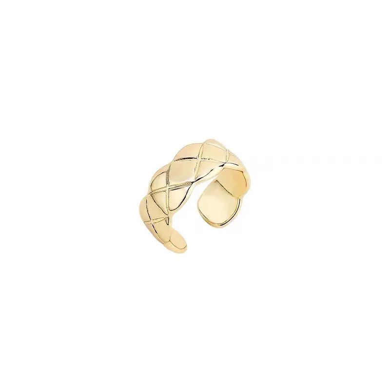 

European and American retro gold stripe open ring Korean sexy female ring fashion classic student index finger adjustable ring
