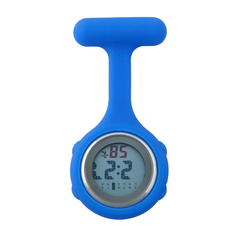 blue ALK Цифровые силиконовые часы для медсестры, карманные часы, собачьи лапы, доктор, медицинская больница, брошь с отворотом, часы, бренд, дата, неделя, дисплей - Цвет: blue