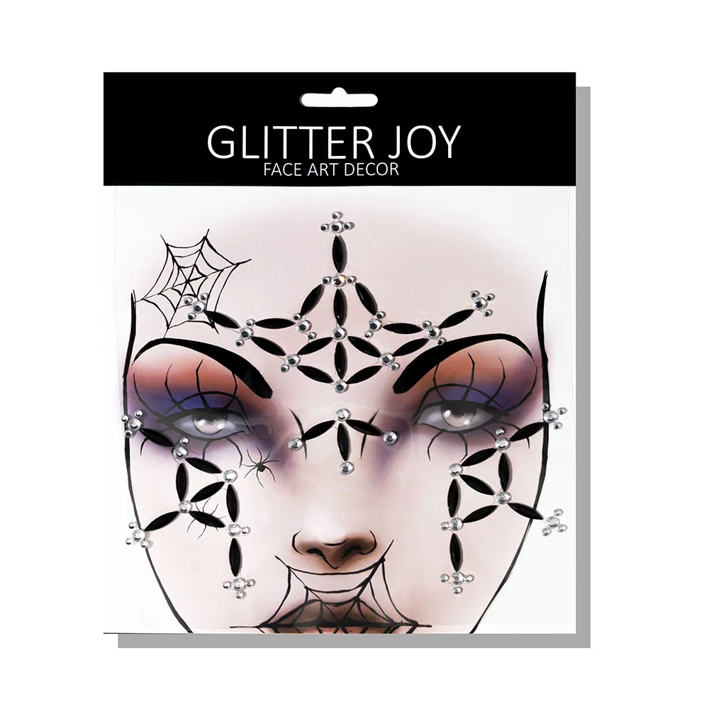 

Spider Web Make Up Horrible Face Gem Face Jewel Decor Halloween Face Tattoo Party Make Up Fake Tattoo