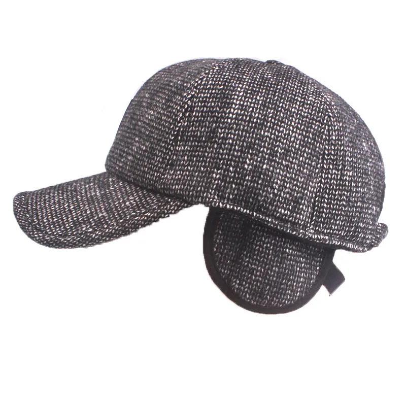 Зимняя Мужская бейсболка Xthree хлопковая кепка с ушками Снежная Кепка для мужчин