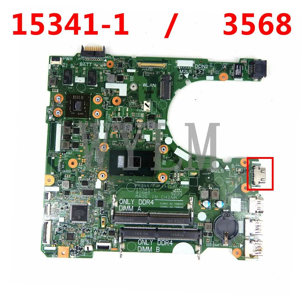 

Материнская плата для ноутбука DELL Inspiron 3467 3567 3568 3468 с процессором I7-7500u DDR4 15341-1 91N85 CN-0TR3JC 0TR3JC R5 M330