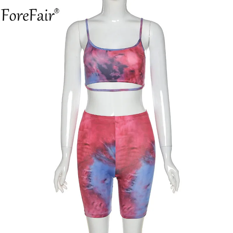 Женский костюм на бретельках Forefair повседневный спортивный из двух предметов