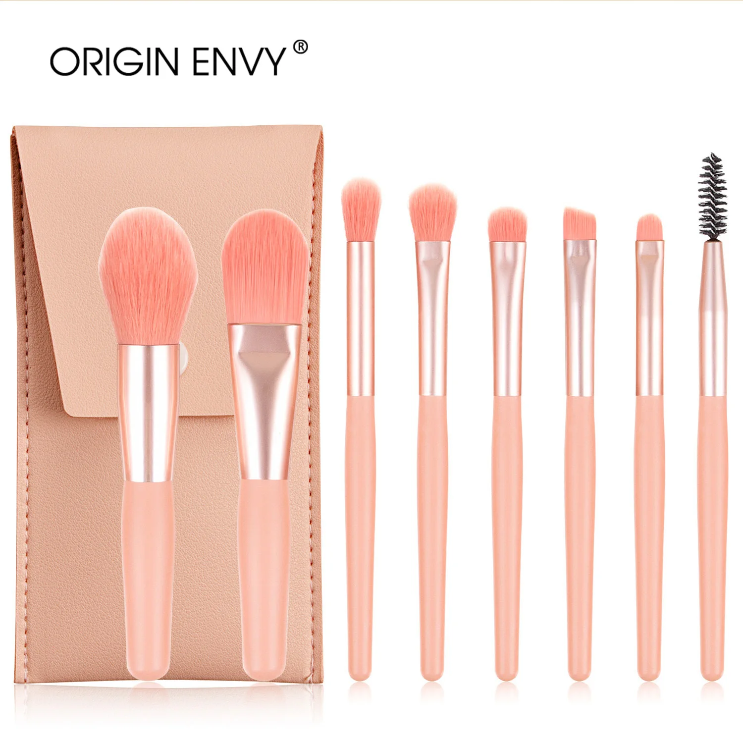 

ORIGIN ENVY 8Pcs Mini Travel Soft Makeup Brushes Set Eye Shadow Foundation Powder Eyelash Lip Concealer Blush Make Up Brush Set