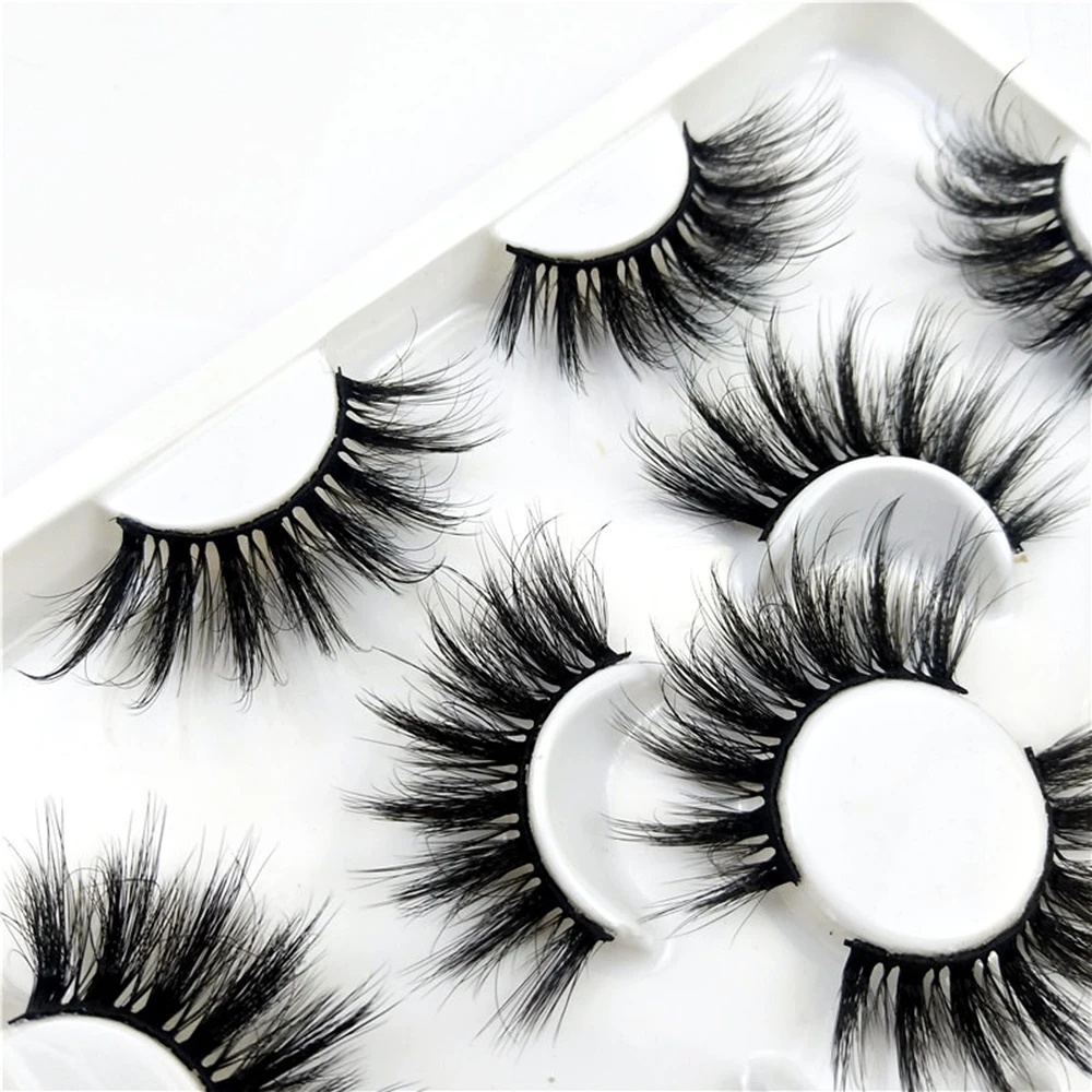 

7 Pairs faux mink eyelashes 25mm lashes fluffy messy 3d mink lashes wholesale, 8 pairs natural false eyelashes extension