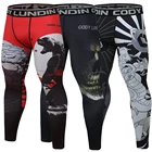 Мужские компрессионные брюки быстросохнущие спортивные трико для бега мужские леггинсы для фитнеса тренировочные Сексуальные Спортивные Леггинсы с принтом для тренажерного зала