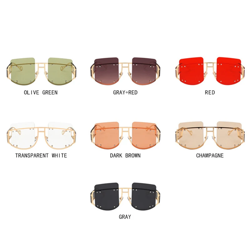 

Oversized Sunglasses Women 2021 Luxury Brand Retro Sun glasses Men Vintage Fashion Square Woman Shade Clear Lens Gafas Glasses