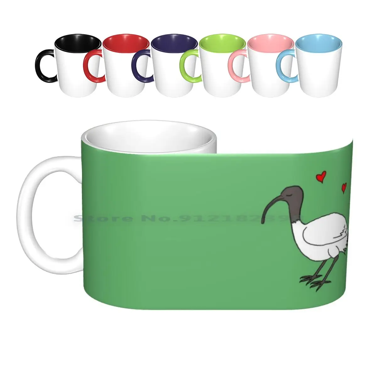 

Ibis Love Ceramic Mugs Coffee Cups Milk Tea Mug Ibis Ibises Sacred Ibis Australian White Red Grey Black Bird Watching Bin