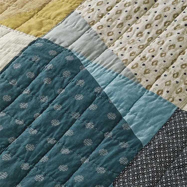 barato 100% Algodão Acolchoado Colcha Estilo Pastoral Americano Tampa De Cama Tamanho Da Folha De Cama 234x269cm Fronhas Cobertor 3pcs