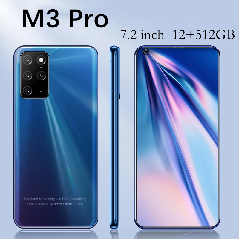 

Смартфон M3 Pro на android, экран 7,2 дюйма, 12 Гб + 512 ГБ, 5000 мАч