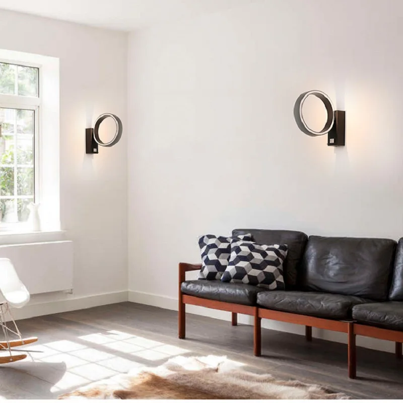 

Circle Wall light Living room Angular Rotation Bedroom Bedside Study Corridor Stair With Switch Wall lamp 5W AC110V 220V