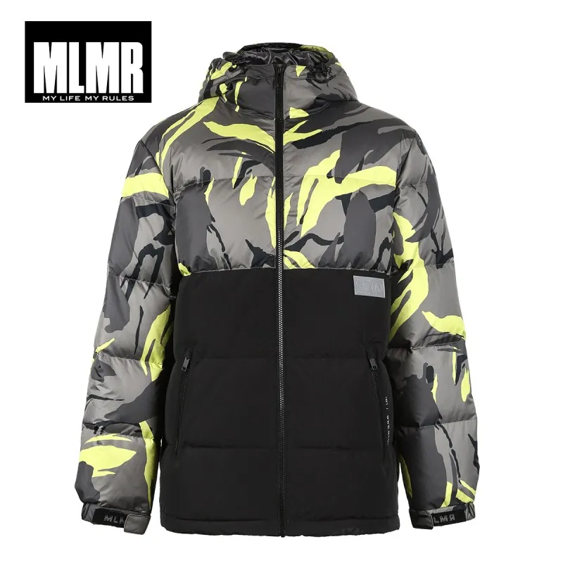 JackJones Мужская зимняя камуфляжная куртка с капюшоном модный пуховик короткое