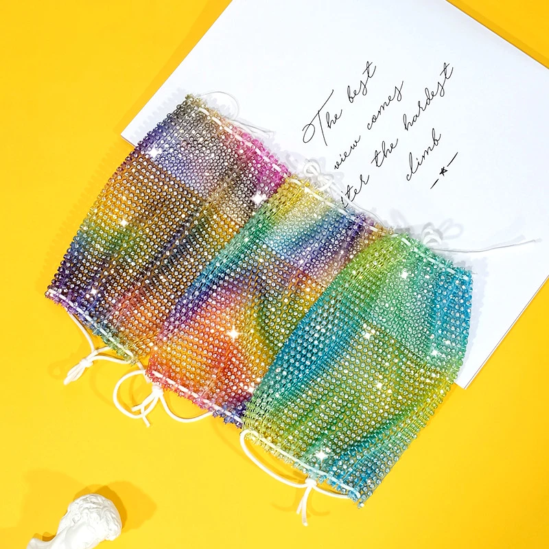 Новинка летние декоративные стразы маска для женщин сетчатая красная лица с