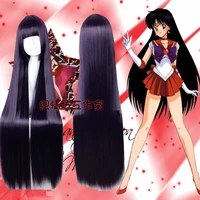 100cm sailor mars rei hino long straight heat resistant synthetic hair cosplay wig free wig cap