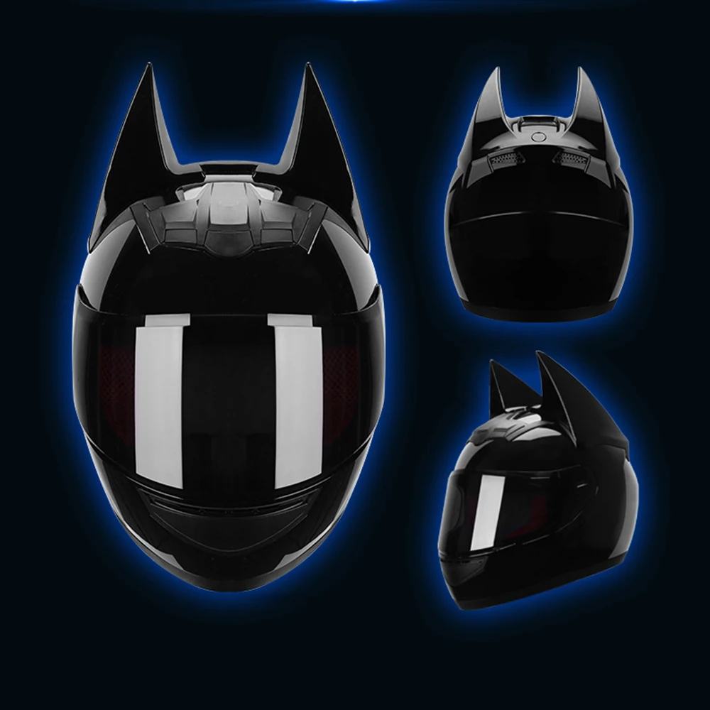 Мотоциклетный шлем для мужчин и женщин каска на все лицо индивидуальный черный -