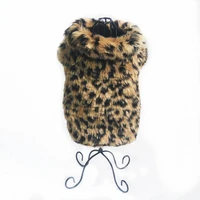 winter warm leopard pet cloak plush dog costume puppy outfit windproof cat coat jacket sweater clothes
