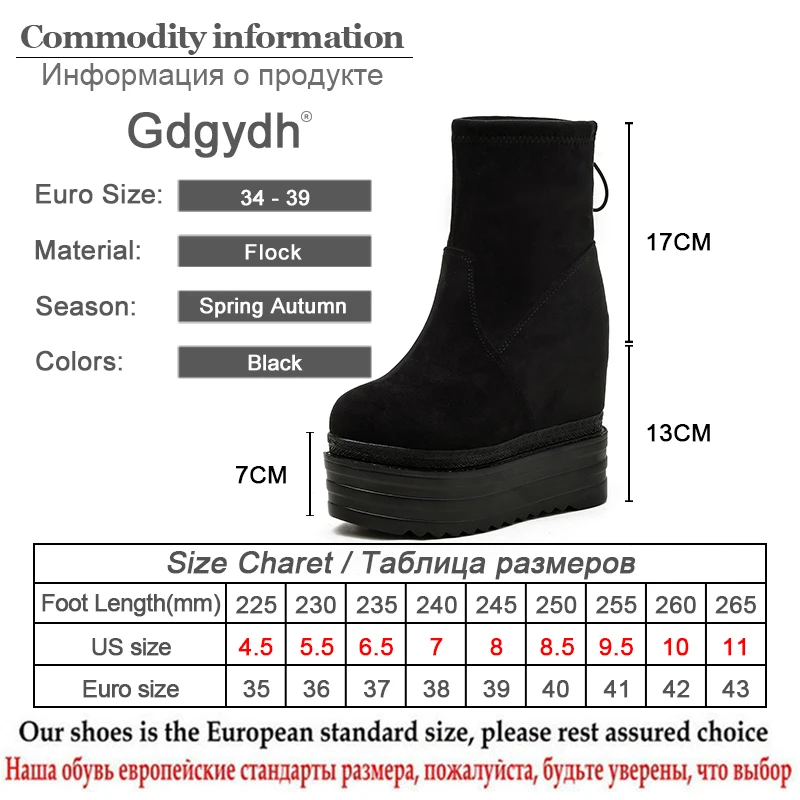 

Gdgydh Spring Fall Platform Compact Black Boot High Heels Shoes Women Mid Calf Boots For Woman Suede 2021 New Nightclub Shoes