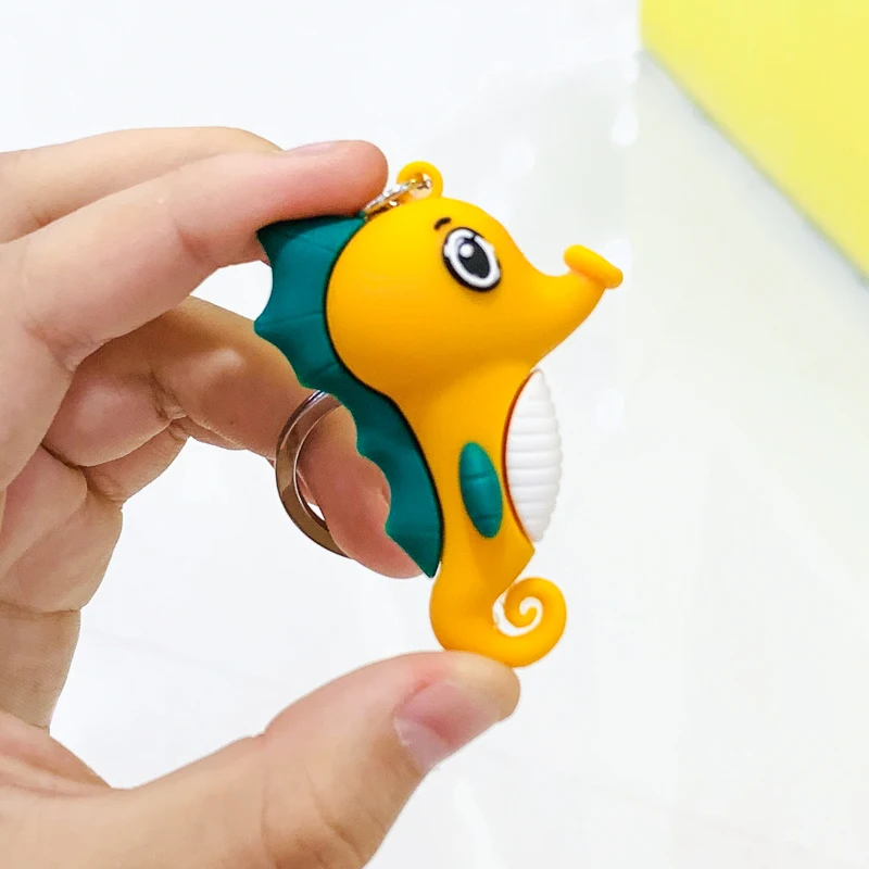 

New Korean Girl Heart Ocean Series Cute Seahorse Keychain Seahorse Car Bag Pendant