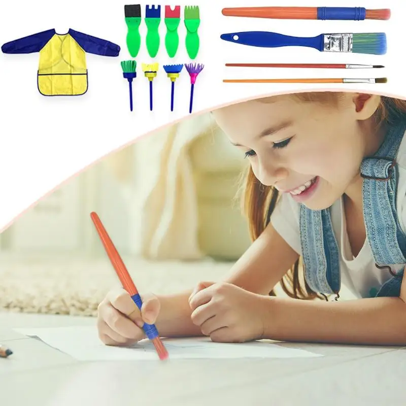 Набор инструментов для рисования прочный губчатый фартук с яркими цветами