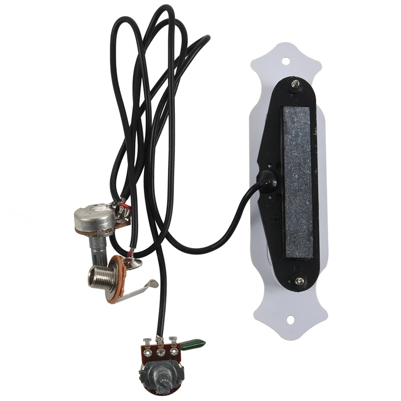 Yellow brown Guitar Sound Hole Pickup Prewired Wiring Harness for 4 &amp 6 String Cigar Box | Спорт и развлечения