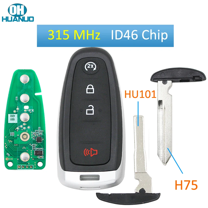 4 кнопки Smart Remote Start Prox брелок передатчик для Ford 315MHz ID46 чип FCC: M3N5WY8609 с небольшим