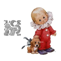 cute baby with a dog metal cutting dies scrapbooking for card making babies birthday merry diy paper crafts dies ablum decro